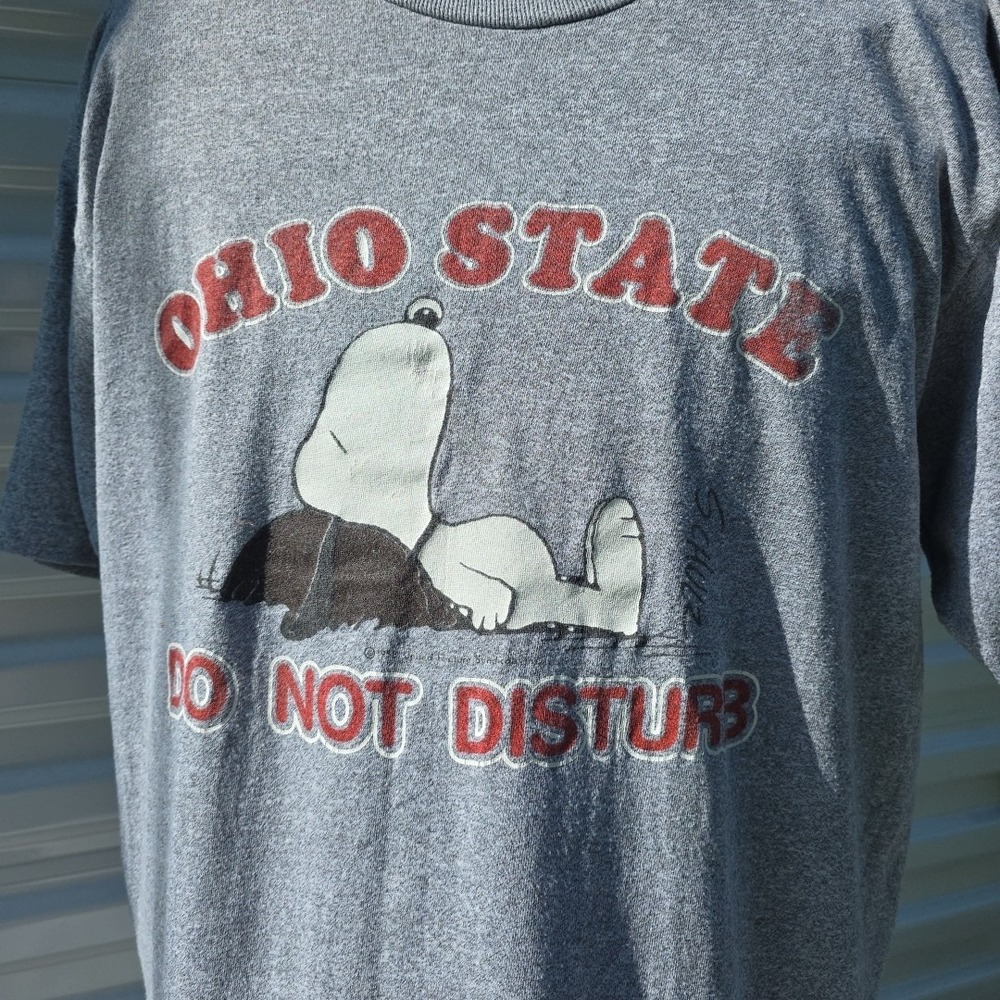 VTG Ohio State Do Not Disturb Snoopy T Shirt 1958 Peanuts Made In The USA Hippi - Picture 11 of 13
